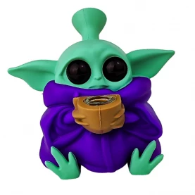 Silikónové vodné bongo Yoda Fialové 12,5 cm