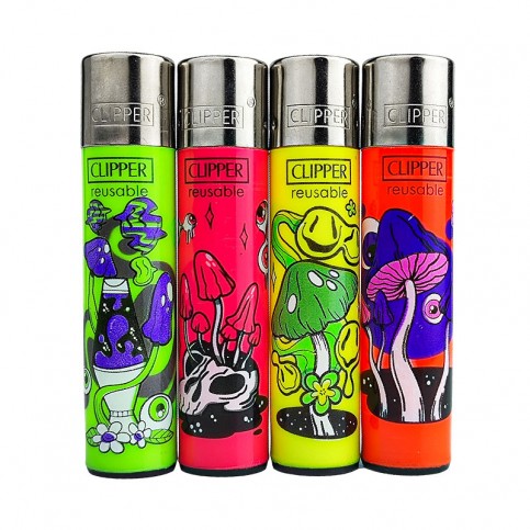 Zapaľovač Clipper Séria MELTING PSYCHO po 4 kusy
