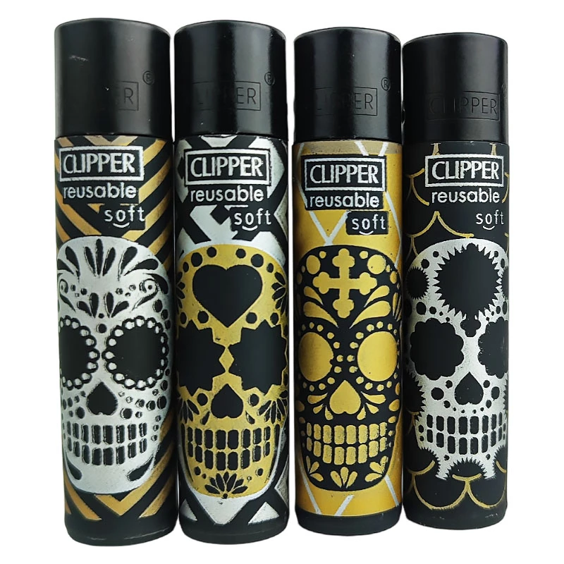 Zapaľovač Clipper Séria SKULLS 7 Soft po 4 kusy
