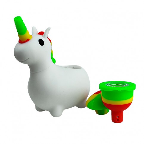 Bong Silicone White Unicorn