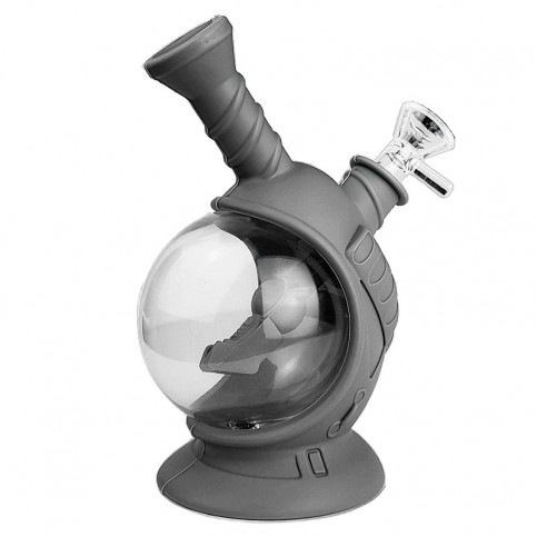 Bong silikon astronaut sivé 17,5cm