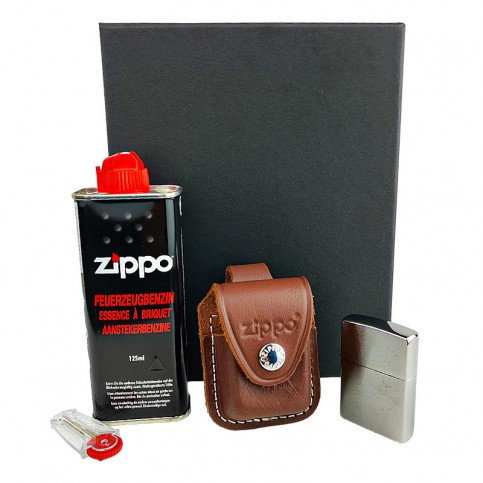 Zapalovač Zippo SET chrom s púzdrom