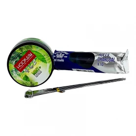 Vodná Fajka set Red : uhlíky, kamienky a kliešte