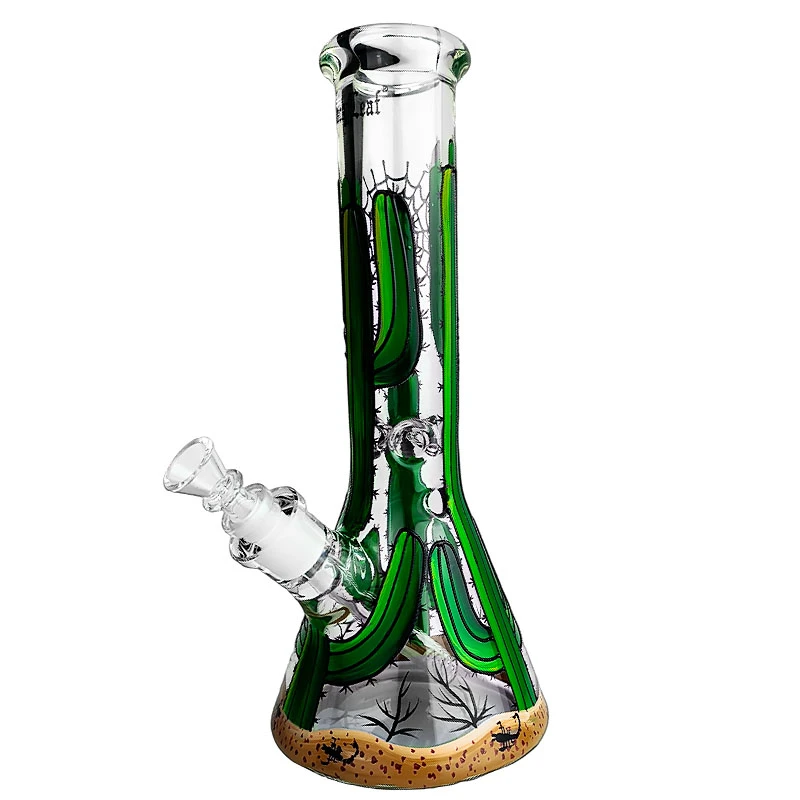 Bong sklo Black Leaf Kaktus malovaný 32cm