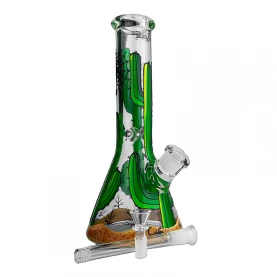 Bong sklo Black Leaf Kaktus malovaný 32cm