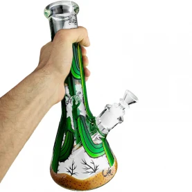 Bong sklo Black Leaf Kaktus malovaný 32cm