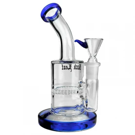 Bong sklo Black Leaf Honeycomb bubbler blue