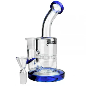 Bong sklo Black Leaf Honeycomb bubbler blue