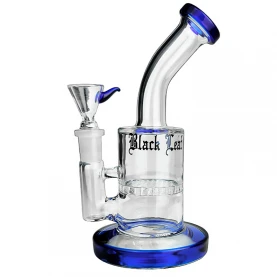 Bong sklo Black Leaf Honeycomb bubbler blue