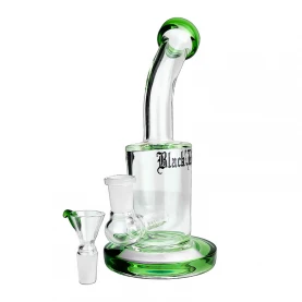 Bong sklo Black Leaf bubbler inline slit difuzor green