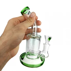 Bong sklo Black Leaf bubbler inline slit difuzor green