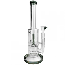 Bong sklo Black Leaf Percolator Bong + slit dufúzor grey 28cm