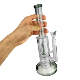 Bong sklo Black Leaf Percolator Bong + slit dufúzor grey 28cm