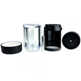 Sherlock Hemp Glow Jar black LED Lupa + Grinder