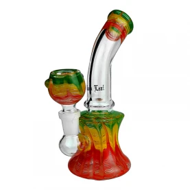 Bong sklo Black Leaf Mini-Bubbler rasta 16cm