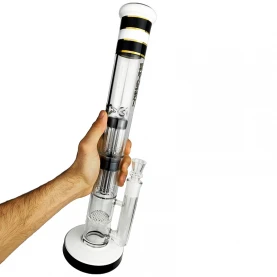 Sklenené bongo Phoenix 43cm - Mliečno-čierne