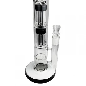 Sklenené bongo Phoenix 43cm - Mliečno-čierne