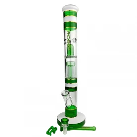 Sklenené bongo Phoenix 43cm - Zeleno-biele