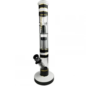 Sklenené bongo Phoenix 43cm - Čierno-biele