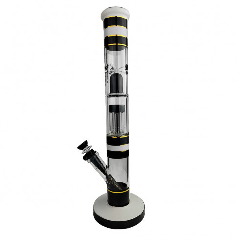 Sklenené bongo Phoenix 43cm - Čierno-biele