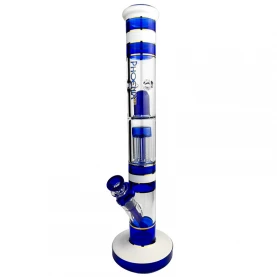 Sklenené bongo Phoenix 43cm - Modro-biele