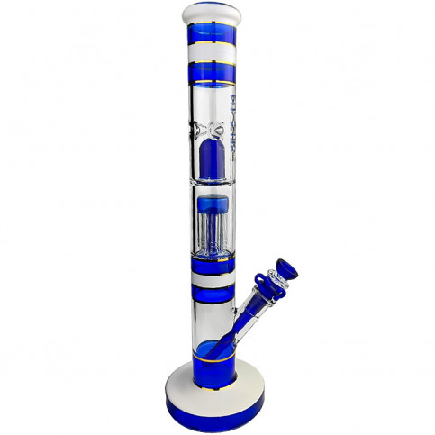 Sklenené bongo Phoenix 43cm - Modro-biele