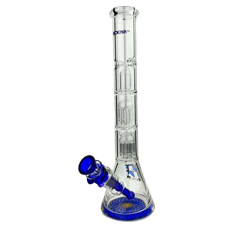 Sklenené bongo Phoenix 33cm - Modré