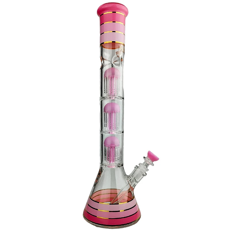 Sklenené bongo Phoenix 46cm - Mliečno rúžové