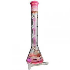 Sklenené bongo Phoenix 46cm - Mliečno rúžové