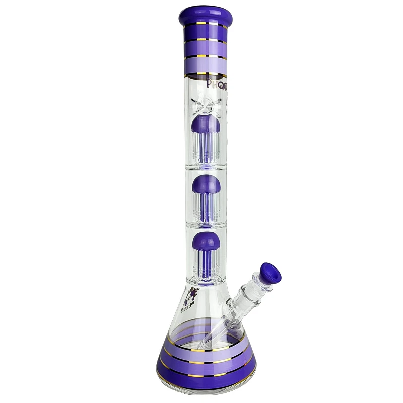 Sklenené bongo Phoenix 46cm - Mliečno fialové