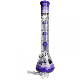 Sklenené bongo Phoenix 46cm - Mliečno fialové