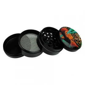 Grinder drvička Monkey čierna 50mm rozložená