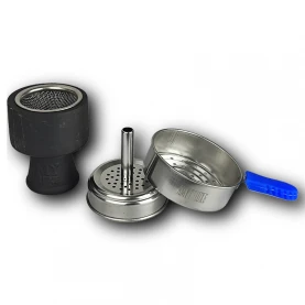 Vodná fajka AMY Deluxe Diamond - Blue - Korunka a Heat managment