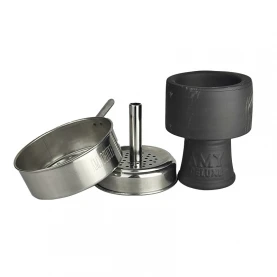 Vodná fajka Amy Deluxe Middle Zoom Blue - Korunka a Heat managment