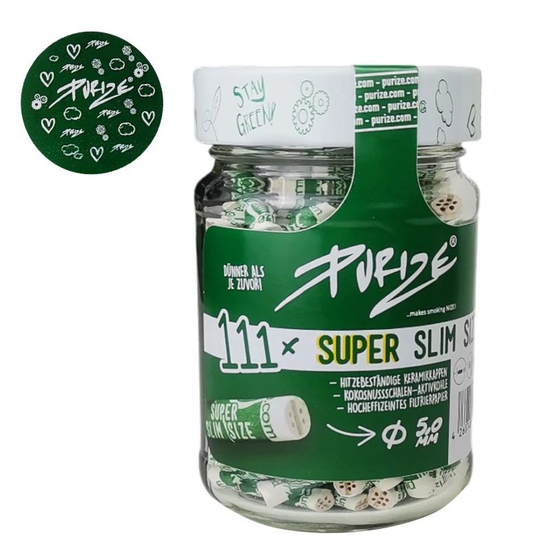 Filtre PURIZE Super Slim 5mm / 111ks v sklenenej nádobe