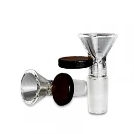 Šluk do bonga Bowl s rúčkou amber ns14 - Postavený a ležatý kotlík