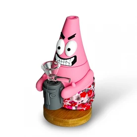 Silikónový bong - Pink Star- pohľad na náustok bonga