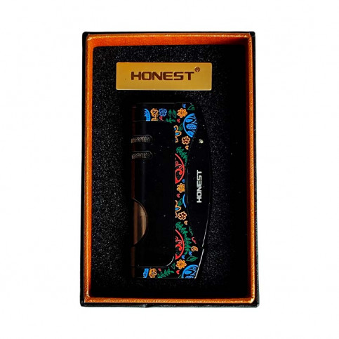 Cigarový zapaľovač Honest - Farebný s vykrajovačom - v krabičke