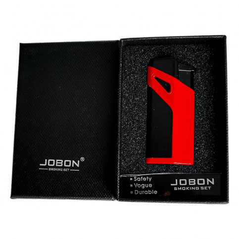 Cigarový zapaľovač - Jobon 3-jet s vykrajovačom Čierna/Červená