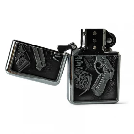 Benzínový zapaľovač s motívom M9 - otvorený