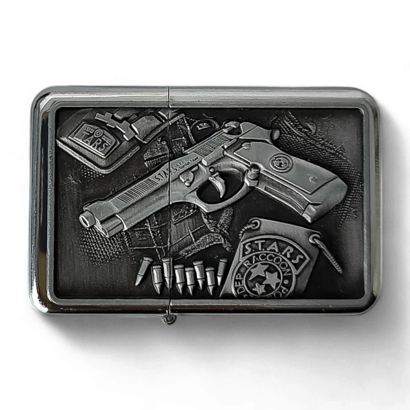 Benzínový zapaľovač s motívom M9 - položený