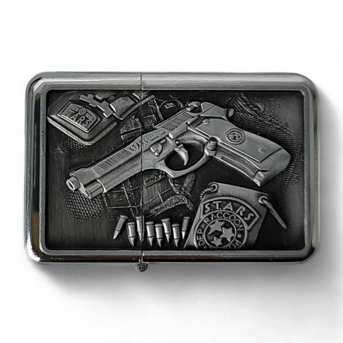 Benzínový zapaľovač s motívom M9 - položený