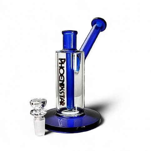 Sklenené bongo Phoenix Bubbler modrej farby -vybraný down pipe a šluk