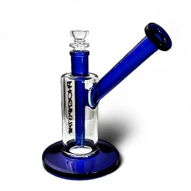 Sklenené bongo Phoenix Bubbler modrej farby - pohľad na zadnú stranu bonga