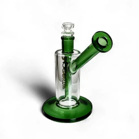 Sklenené bongo Phoenix Bubbler zelenej farby - pohľad na zadnú stranu bonga