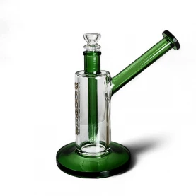 Sklenené bongo Phoenix Bubbler zelenej farby - pohľad na bočnú stranu bonga