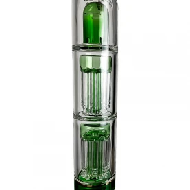 Sklenené bongo PHX double 8arm percs zelenej farby- pohľad na dvakrát 8-ramenný difúzor bonga