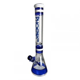 Sklenené bongo Phoenix beaker modrej farby