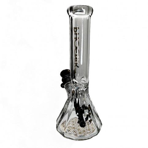 Sklenené bongo Phoenix Diamond čiernej farby - pohľad na zadnú stranu bonga