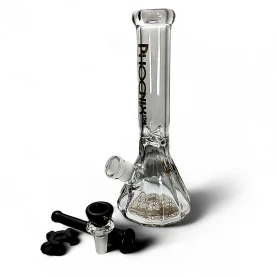 Sklenené bongo Phoenix Diamond čiernej farby -vybraný downpipe a šluk